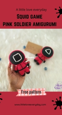 A Little Love Everyday - Paint It Colorful - Anitha Domacin - Pink soldier amigurumi - Free