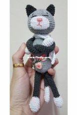 Amigurumi Cat with Flower Embroidery