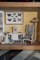 petites vitrines - miniature dioramas with cross stitch