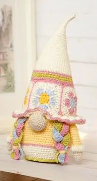 Polushka Bunny - Crochet Page - Gnomeland - CrochetGnome Toys - Maria Ermolova- Granny Square Cone Gnome