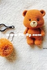 Teddy bear amigurumi crochet key chain by TAMTAM_AMI