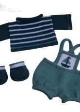 Knitables- Sailboat Dungarees-15"inch Teddy by Sarah Gasson