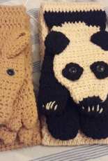Bufandas Panda y Cerdito