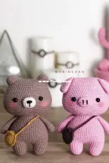 Hainchan Design - Hainchan - Hanh Tran - Pinky The Little Pig And Brownie The Little Bear