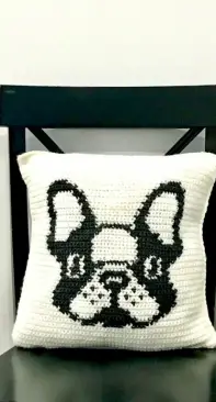 Dog Crochet Pillow Boston Terrier - Seacliffe  Cottage Designs