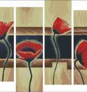 Albina K Polyptych Red Poppy