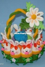 Elena Belova - Easter basket with bunnies - Russian