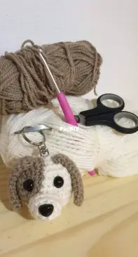 Crochet dog keychain