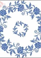 Zweigart Blue Roses Tablecloth PCS