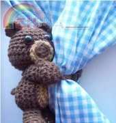 Stitch and Unwind - Curtain Hugging Crochet Bear - free