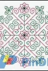 Elizabeth Almond FR0005 Colour Flower - Blackwork pattern- Free