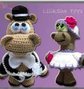 Liliksha Toys - Lilia Shaevitch - Lady Hippo and Gentleman Hippo -  English