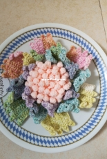 Crochet rainbow flower