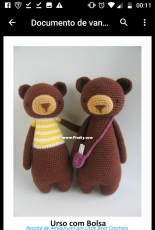 Little Bear Crochets - J. A. Poolvos - Bear with Bag - Portuguese translated