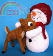 BVOE - Barbara Voelker - Snowman and Fawn