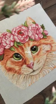 My Embroidery - Made for You Stitch - Cat and Peonies by Lydia Ryazantseva