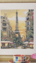 Sunset Over Paris - Parisian Scence from Cross Stitch Gold 39 XSD