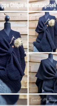 Crochet and Designs by Monique -  Monique Knoef ter Welle - The Hip Chic Loop Shawl Anita - De Hippe Chique Lus Omslagdoek Anita - Dutch