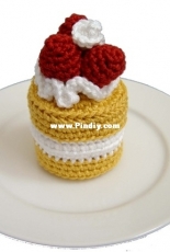 Crochet Cake Sachets and Copacetic Crocheter -Normalynn Ablao - Strawberry Sponge Cake - Free