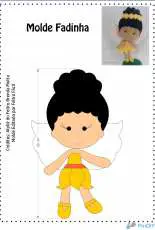 Fairy Felt Pattern - Molde fadinha - Brenda Motta - Portuguese