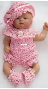 Cheryls Crochet - Doll 6 to 7 inches Fancy Romper Outfit Set - English