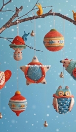 Natura Crochet - Natasha Tishchenko - Christmas ornament set - Russian