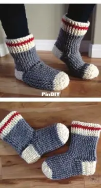 Knits to knots - Crystal Benoit - Old Fashioned Work Sock Slipper Boots