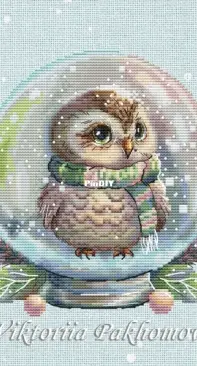 Snowglobe With An Owl 3 by Victoria Pakhomova