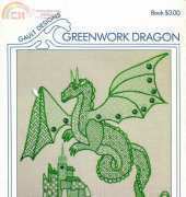 Gault designs - Greenwork dragon (blackwork)