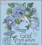 Dimensions 65015 - Hummingbird and Morning Glories