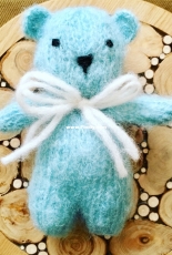 Knitted blue bear