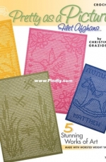 American School of Needlework 1455 Pretty as a Picture Filet Afghans by Christine Grazioso 2008