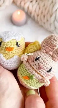 BellArt Gabriela - BellArt kunst - Gabriela Scheidegger - Surprise egg bunny and chick - U-Hasi und U-Kuken - German - Free
