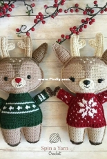 Spin a Yarn Crochet - Jillian Hewitt - Holiday Deer- Russian- Translated- Free