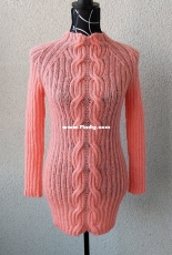 120-24 Jumper with rib and cables by DROPS design