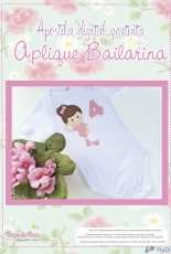 Fiapo de Pano - Apostila digital gratuita Aplique Bailarina / Felt bailerina Aplique free Pattern - Portuguese