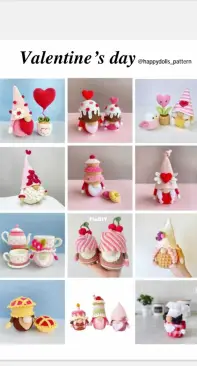 Happy Dolls Handmade - Lucy Magic Pattern - Julia /Kate - Negovorina - Valentine Gnomes Set