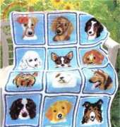 Craft Designs for You - Cuddly Canines Afghan and Matching Pillows by Cherie Marie Leck