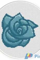 Daily Cross Stitch - Beautiful Blue Rose
