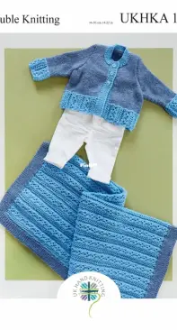 UKHKA 198 - Baby Cardigan and Blanket in DK