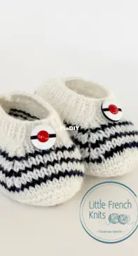 Little French Knits-60 / Marine Booties by Florence Merlin