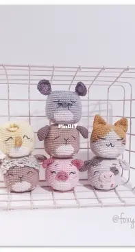 Foxy Crochet - Ellie Richards - Little Chubby Farm Animals set 7 animals (ENGLISH)