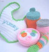 CrochetNPlayDesigns - CraftyAnna - Baby doll feeding set