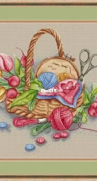 Basket with Needlework by Jeanne Dick XSD