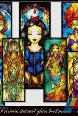 Stained glass disney princess bookmarks