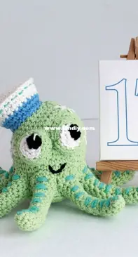 My Crochet Chums - Pia Simpson - Lockdown Ami Challenge - Number 17 Sailor Octopus - Free