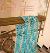 blue crochet shawl