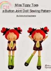 Dolls and Daydreams - Miss Tippy Toes a Button Joint Doll Sewing Pattern