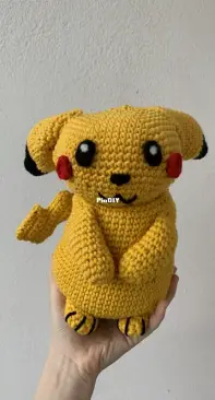 Pokemon Pikachu crochet with needle felt eyes