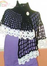 Spider Mambo Designs - Wicked Asymmetrical Capelet with a Skull Border
